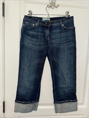 United Colors Of Benetton Dark Blue Cropped Cuff Jeans